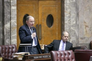 Sen. Mike Padden, R-Spokane Valley, addresses Senate Tuesday on Scalia resolution.