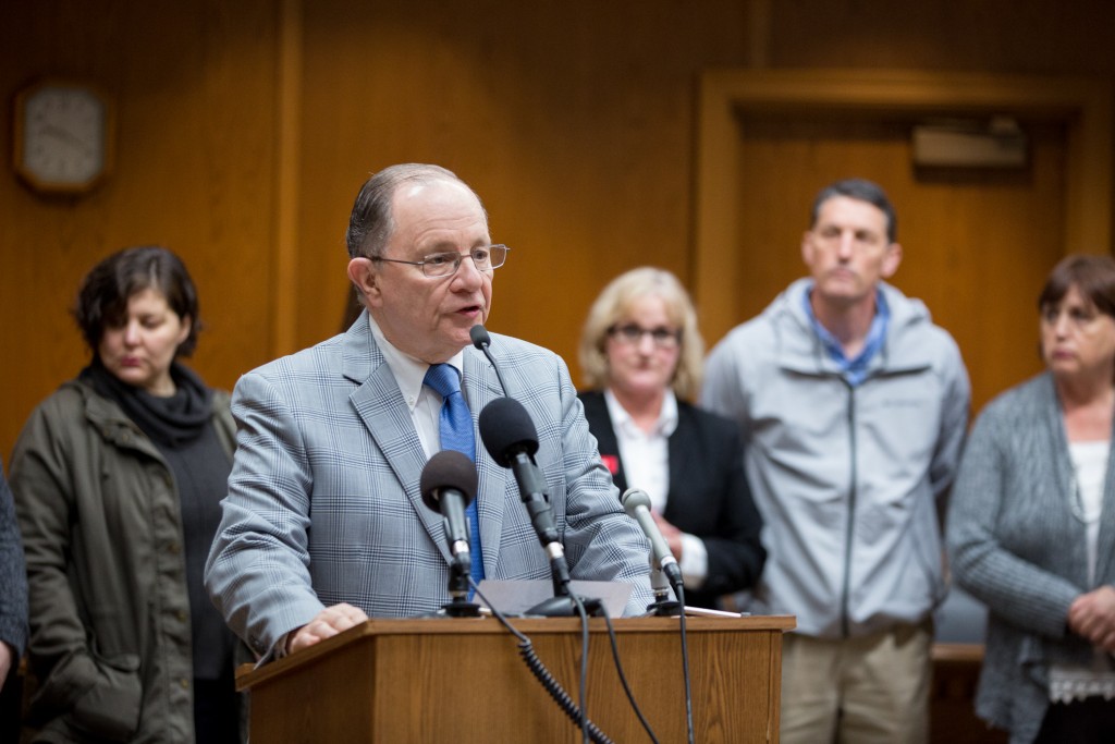A press conference is held to discuss DUI legislation, including Senate Bill 5105, House Bill 2700 and House Bill 2280, at the Washington State Capitol in Olympia, March 7, 2016.
